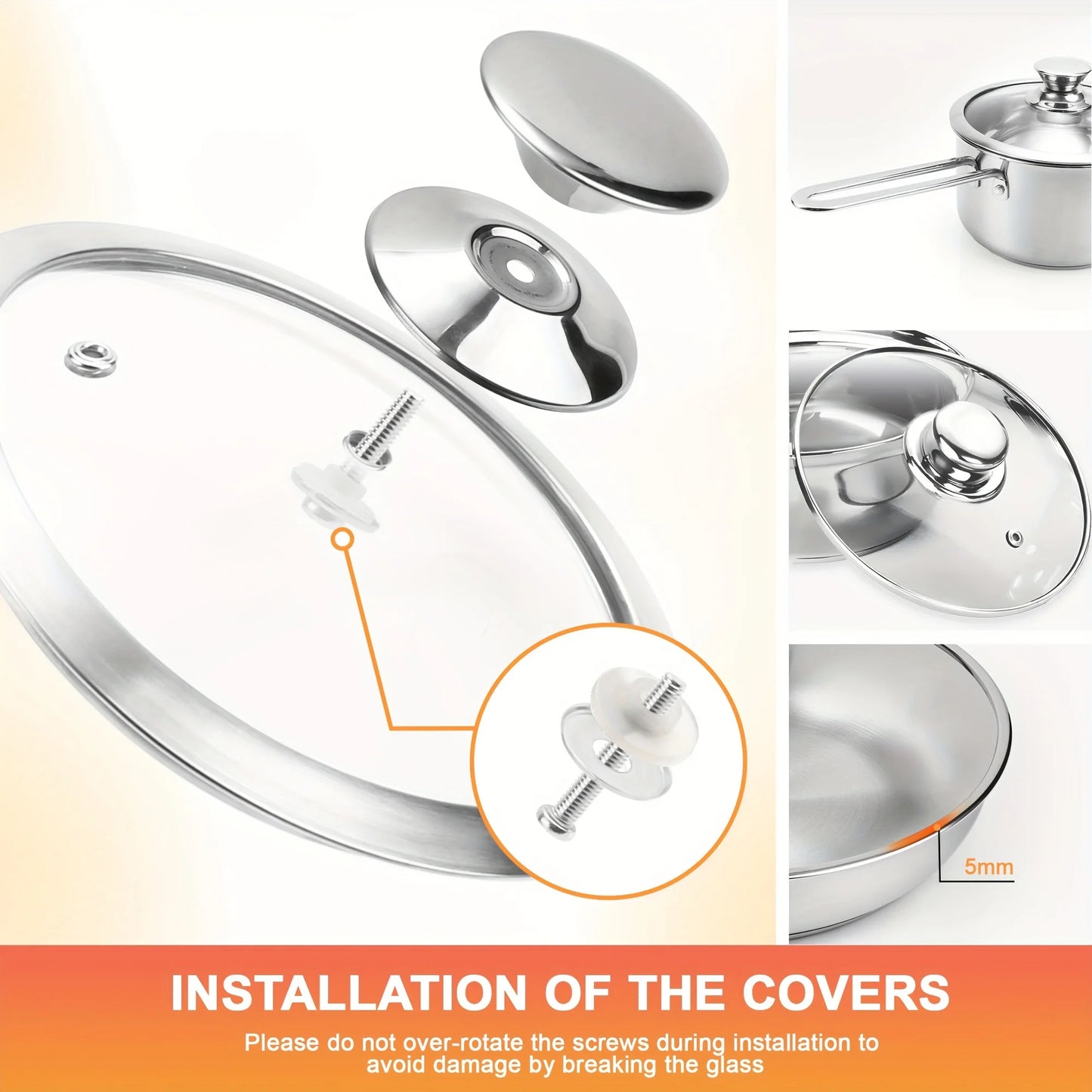 10-Piece Stainless Steel Cookware Set – Induction Compatible Pots & Pans for All Stovetops