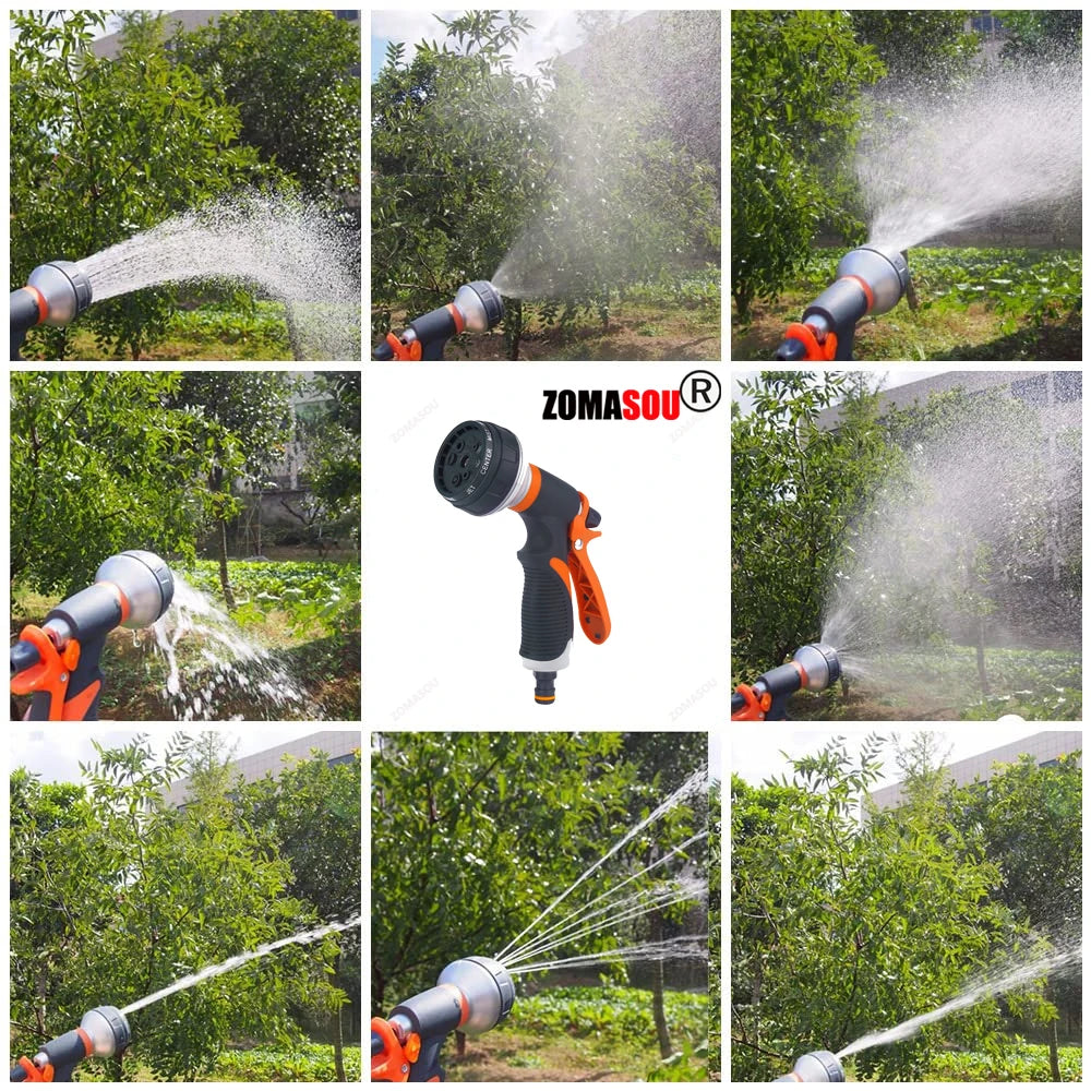 ZOMASOU Garden Hose Spray Gun (1/2 PCS) – 8-Mode High-Pressure Water Nozzle for Car Wash & Lawn