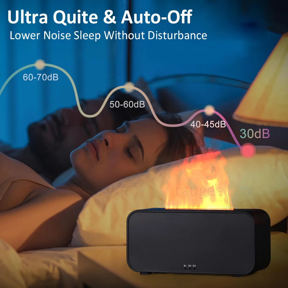 Mini Aroma Diffuser & Humidifier – 7-Color Flame LED with Essential Oil & Timer