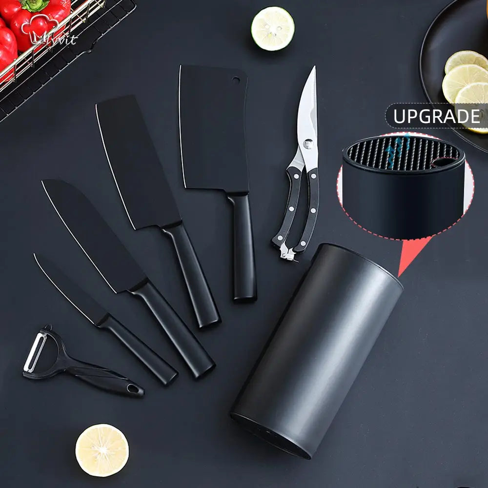 8.8-Inch Kitchen Knife Holder – Drainable Plastic Chef Knife Stand for Countertop Storage