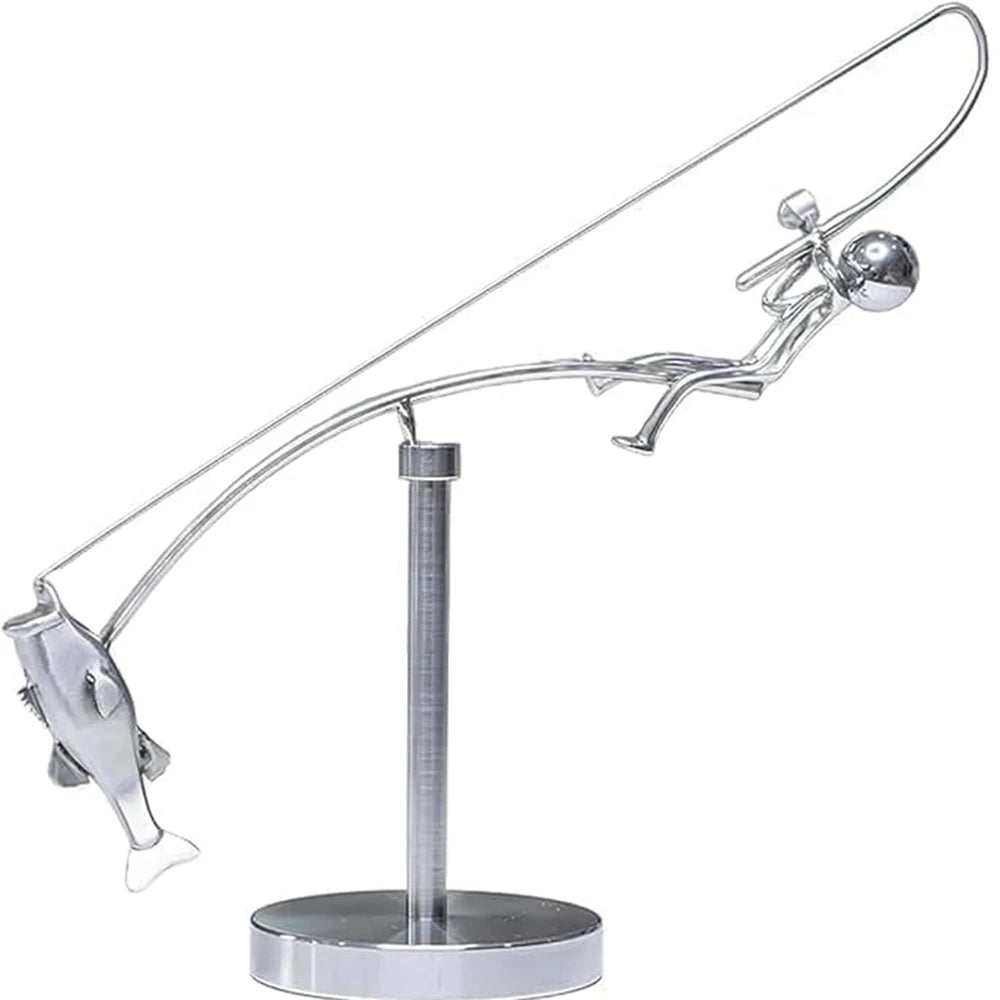 The Fisherman Balancing Sculpture – Kinetic Desk Art for Home & Office Decoration