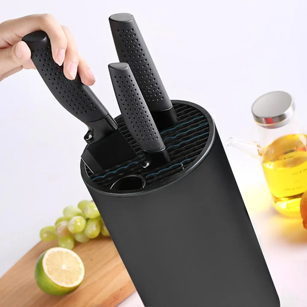 8.8-Inch Kitchen Knife Holder – Drainable Plastic Chef Knife Stand for Countertop Storage