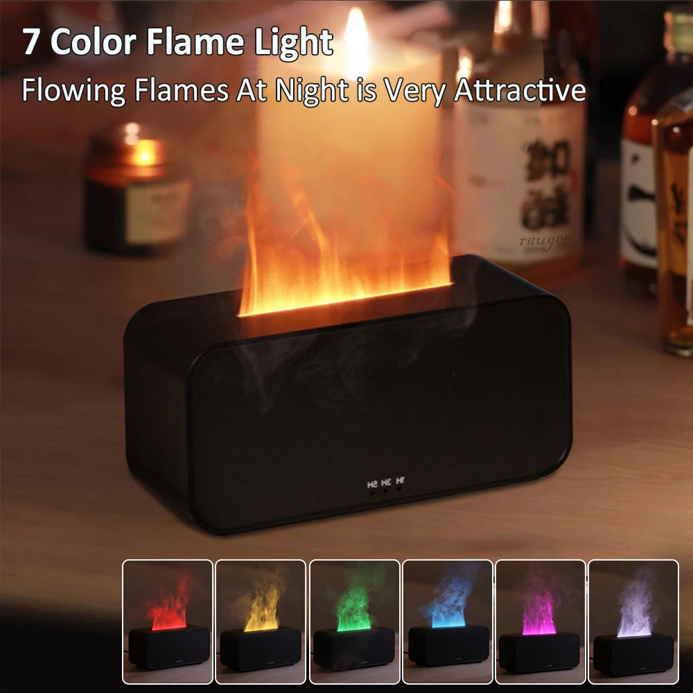 Mini Aroma Diffuser & Humidifier – 7-Color Flame LED with Essential Oil & Timer