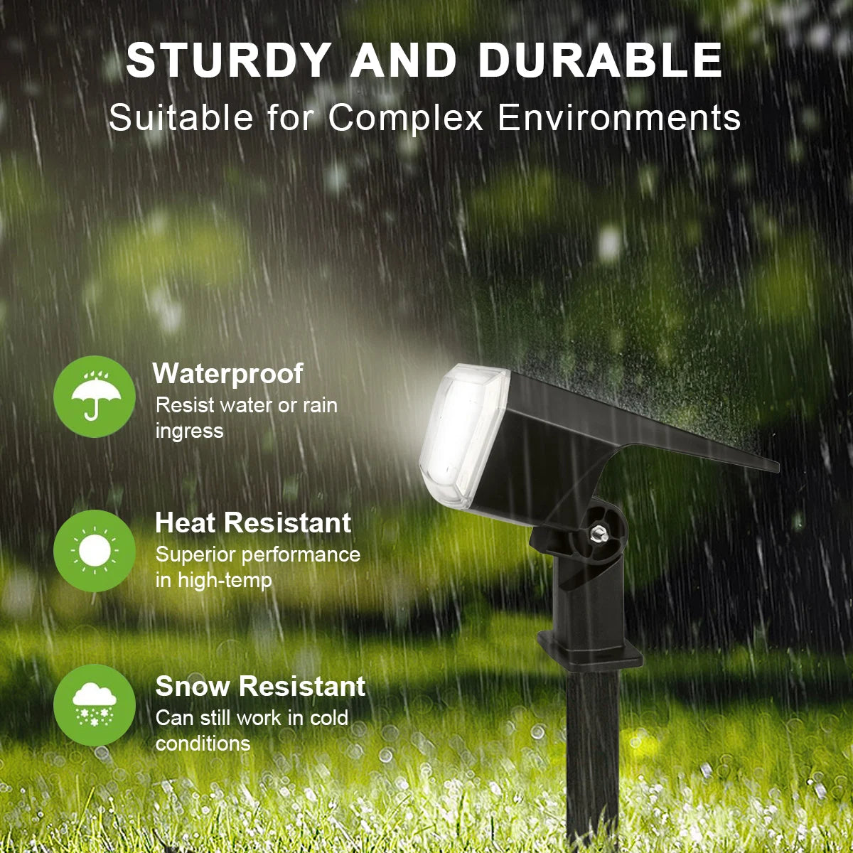 LED Solar Floodlight – Built-In 1200mAh Battery, Waterproof Spotlight for Garden, Lawn & Pathway