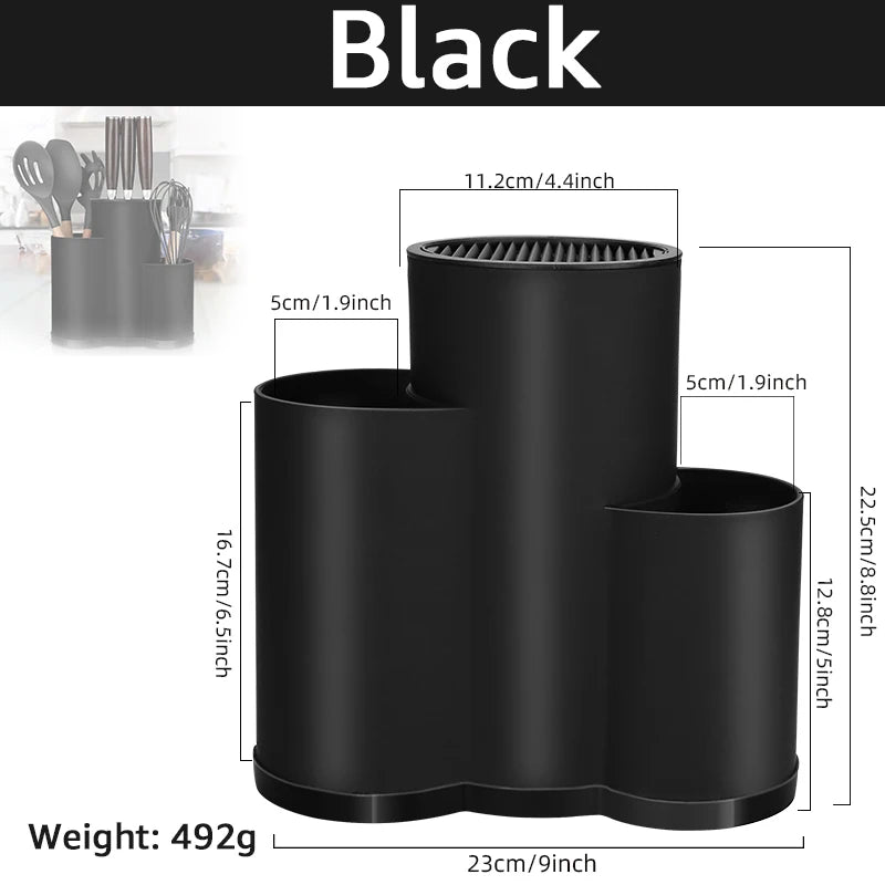 Multi-Function Knife Holder & Utensil Stand – PP Flatware Drainer Kitchen Organizer Rack