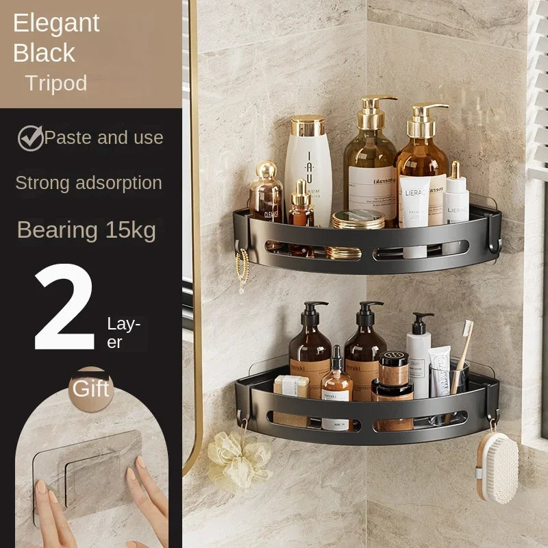No-Drill Waterproof Shower Shelf – Strong Adhesive Wall-Mounted Bathroom Organizer (1/2/3 PCS)