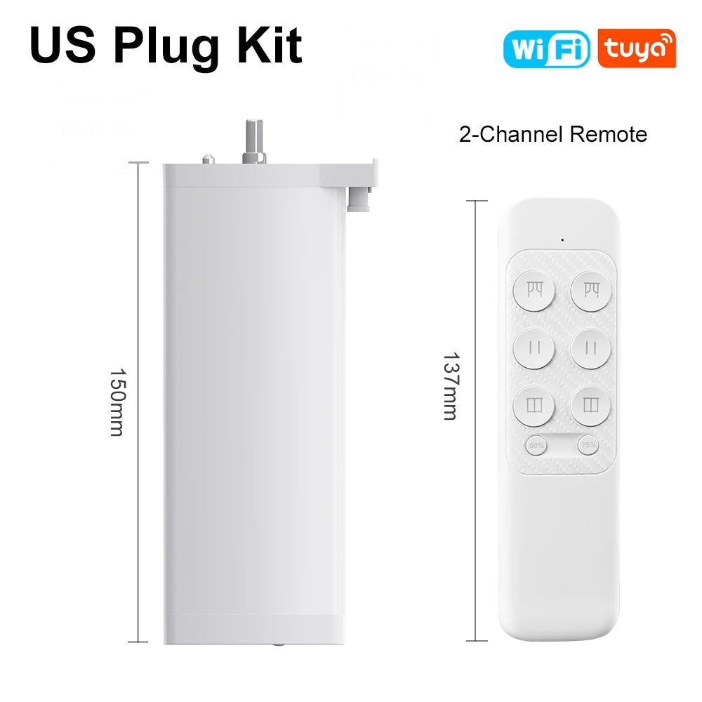 Tuya Smart Curtain Motor 155MM – Zigbee/WiFi Electric Shutter with App, Remote & Voice Control