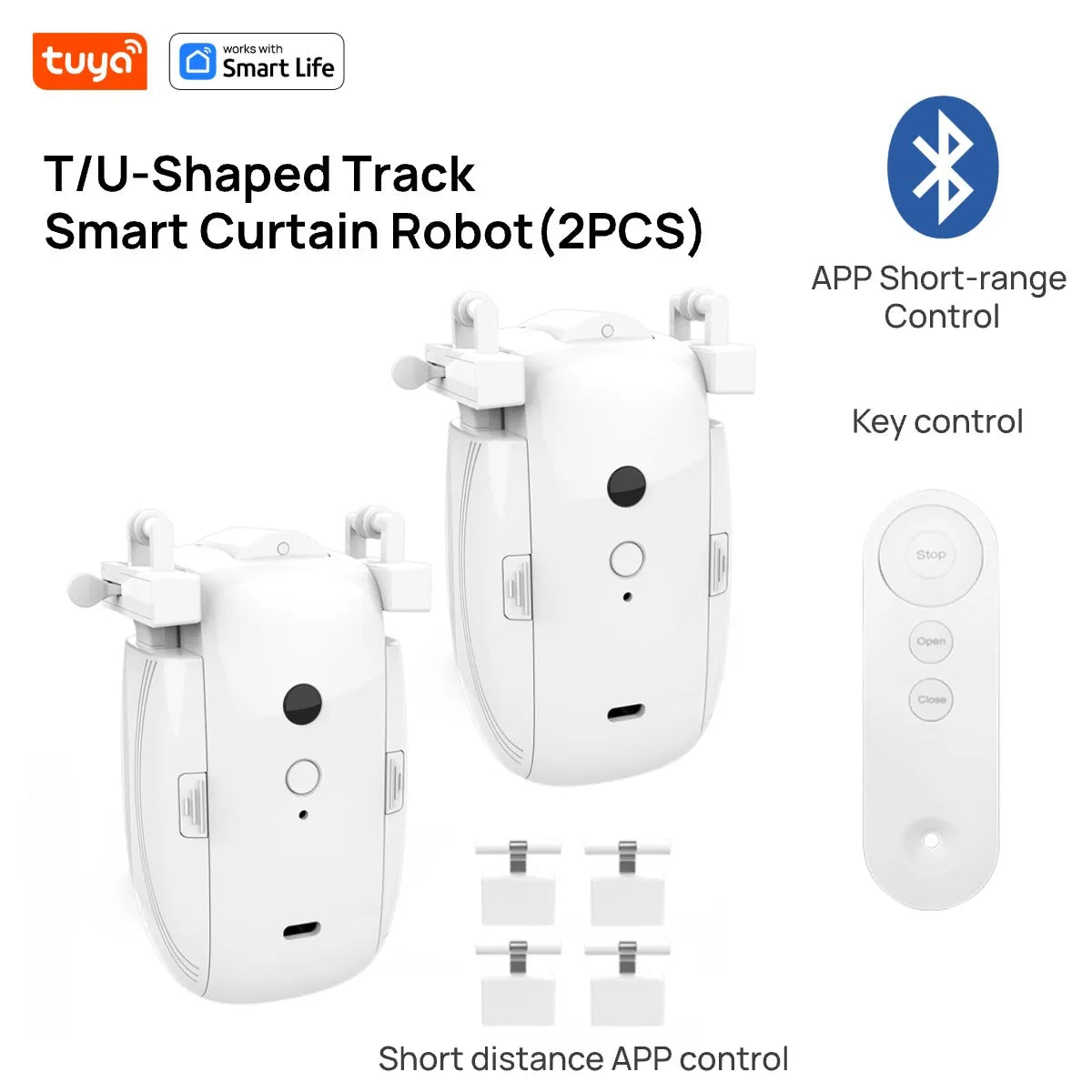 Tuya Smart Curtain Robot – Bluetooth App Control, Timed Switch & Pull-to-Start (8KG Load)