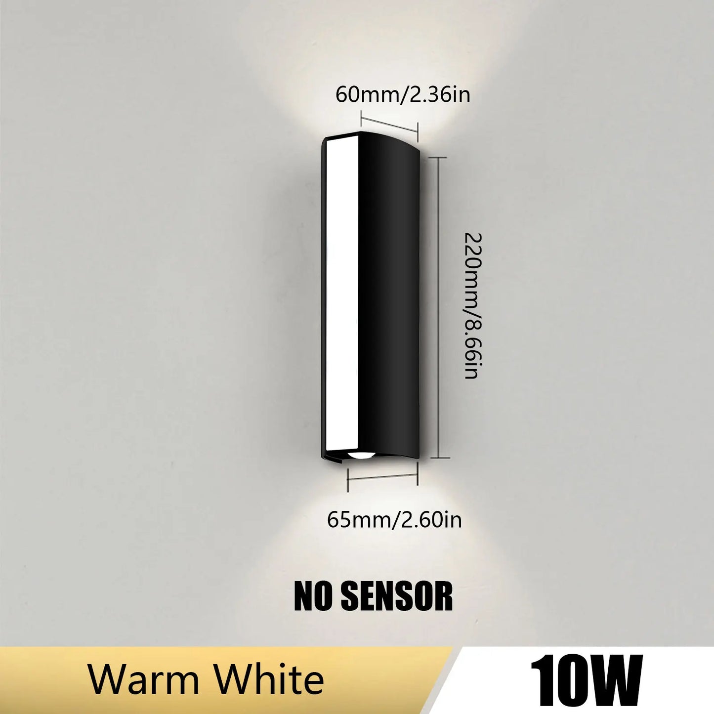10W LED Wall Light – IP66 Waterproof Outdoor Lamp, Warm & Cold White for Home Exterior