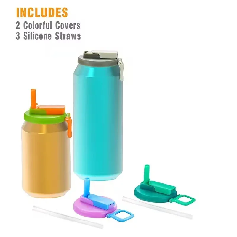 Reusable Silicone Soda Can Lid with Straw – BPA-Free Travel Cover for Standard Beverage Cans, Perfect for Picnics