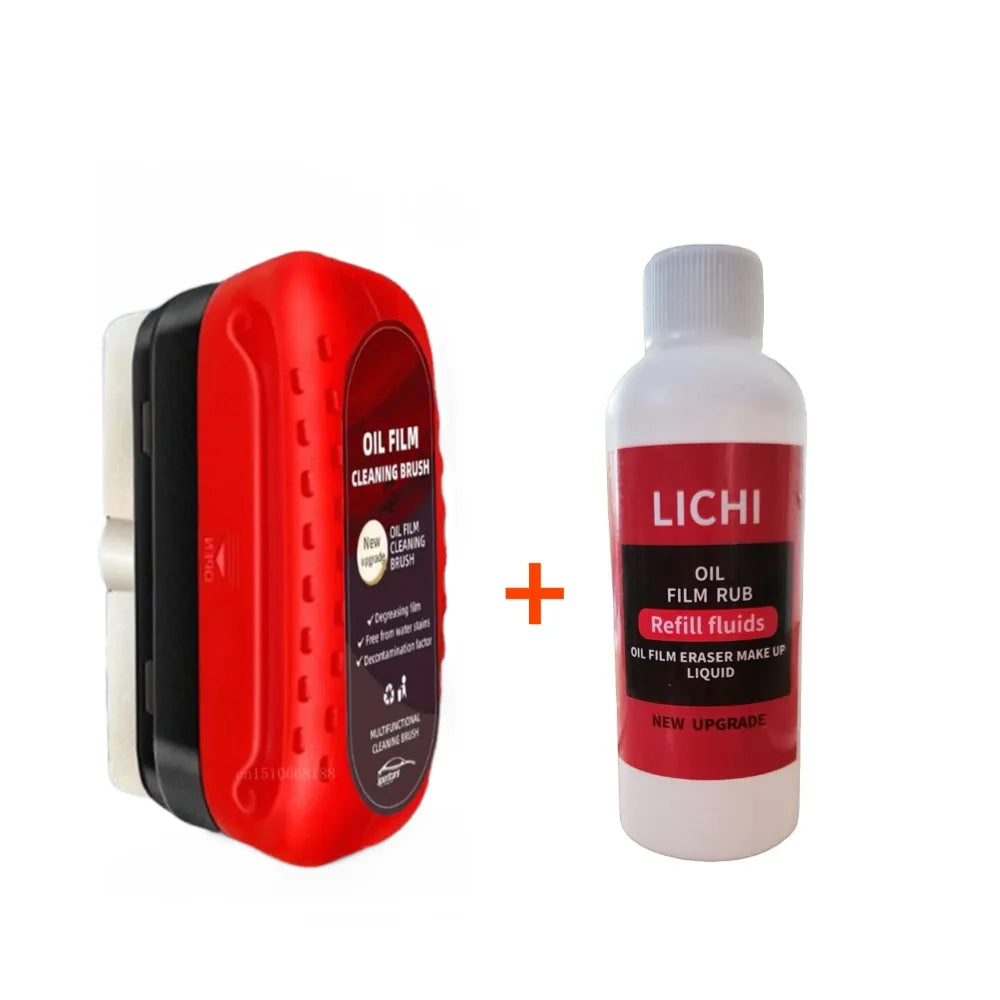 120ML Car Glass Oil Film Cleaner – Hydrophobic Windshield Remover Brush for Automotive Windows
