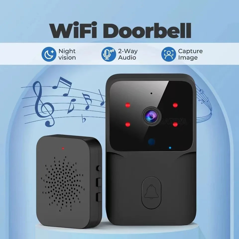 Wireless Smart Video Doorbell – WiFi Home Security Camera with 2-Way Audio & Night Vision