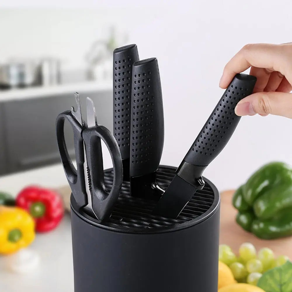 Multi-Function Knife Holder & Utensil Stand – PP Flatware Drainer Kitchen Organizer Rack