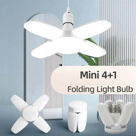 E27 Foldable Fan-Shaped LED Bulb – 28W Deformable Ceiling Light 6500K