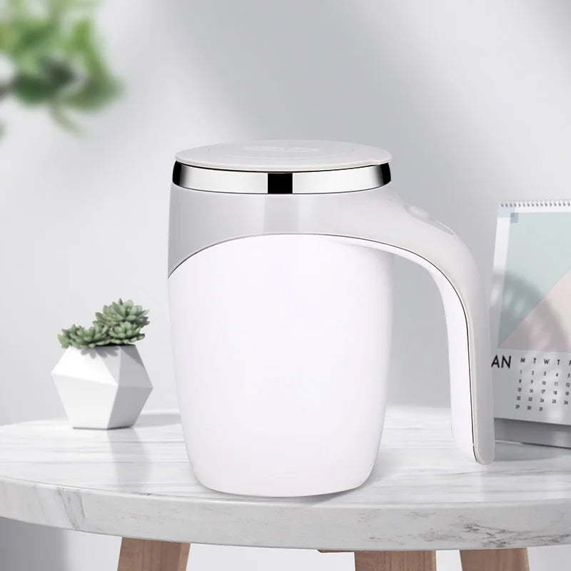 Rechargeable Automatic Stirring Mug – Portable Electric Coffee Cup with Magnetic Stainless Steel Stirrer
