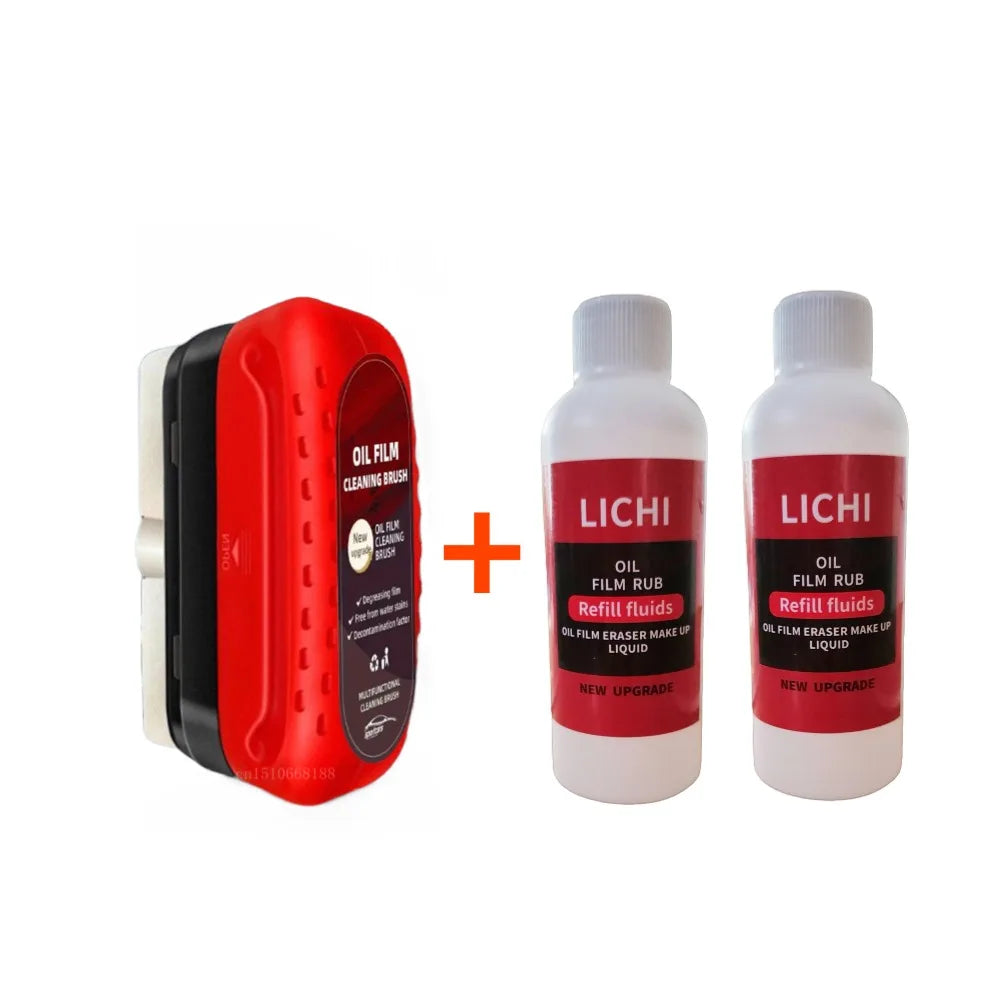 120ML Car Glass Oil Film Cleaner – Hydrophobic Windshield Remover Brush for Automotive Windows