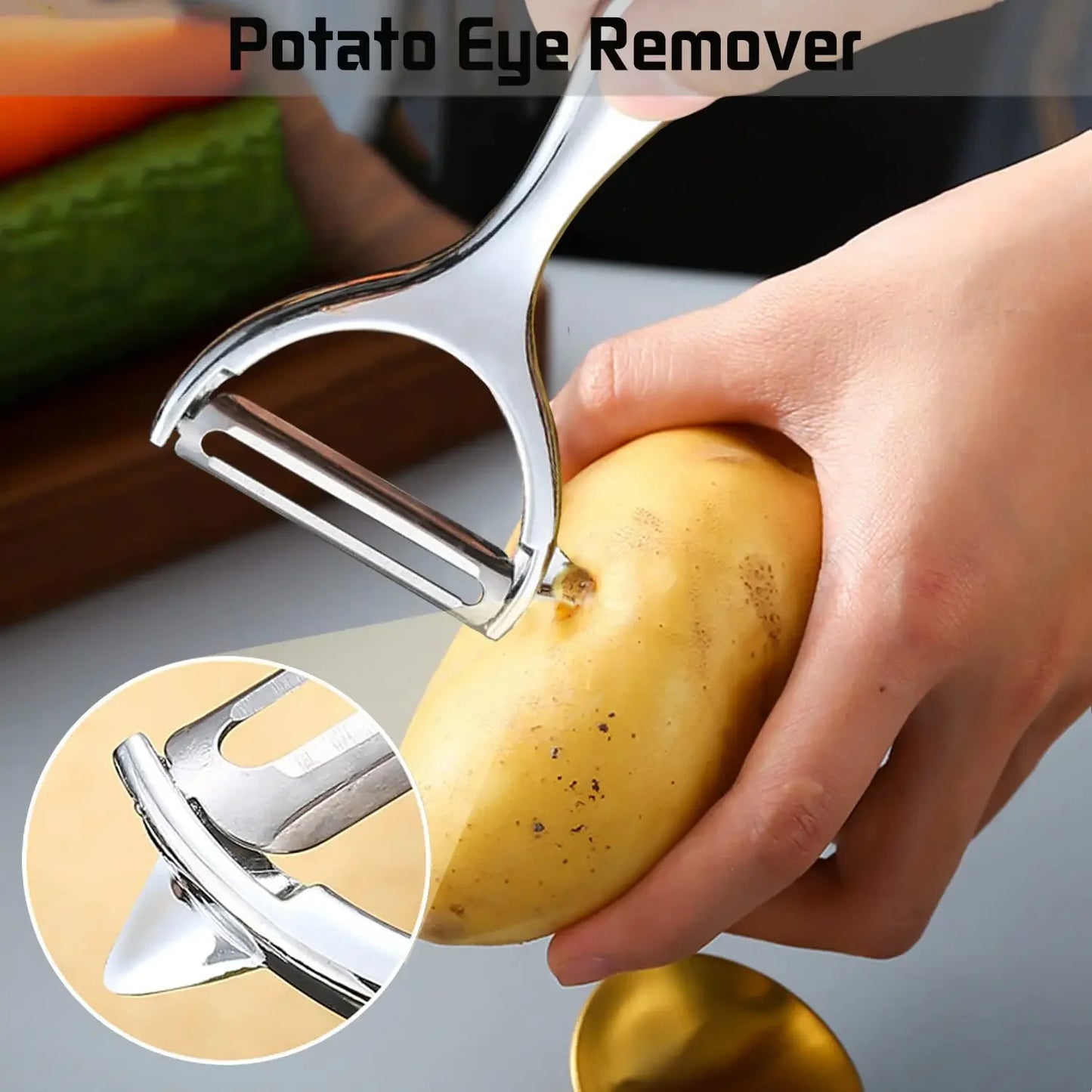 Stainless Steel Vegetable Peeler – Multifunctional Potato & Carrot Grater for Fruits & Kitchen Use