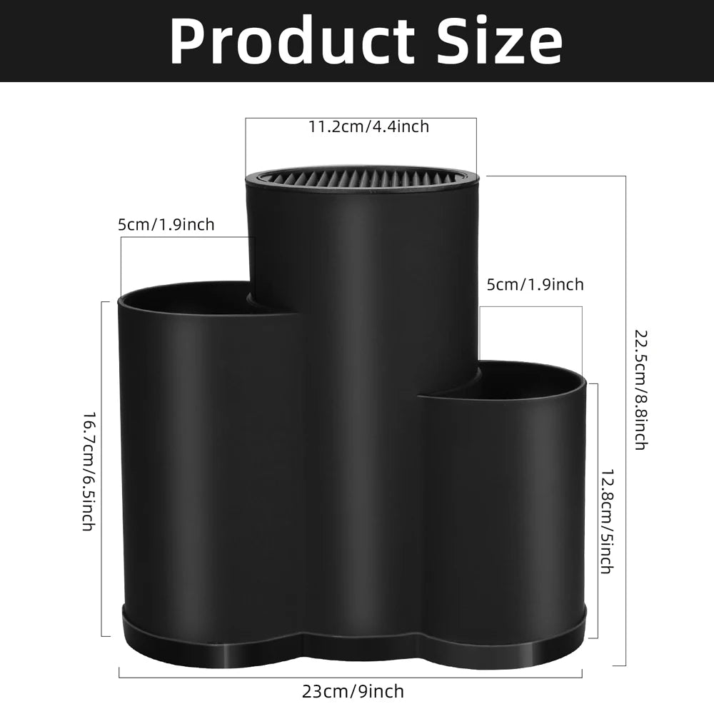 Multi-Function Knife Holder & Utensil Stand – PP Flatware Drainer Kitchen Organizer Rack