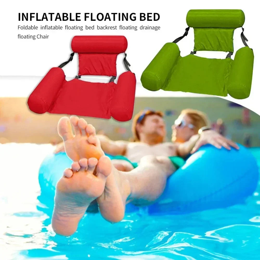 Foldable Floating Water Hammock – Inflatable Pool Lounger Recliner Bed & Swimming Float