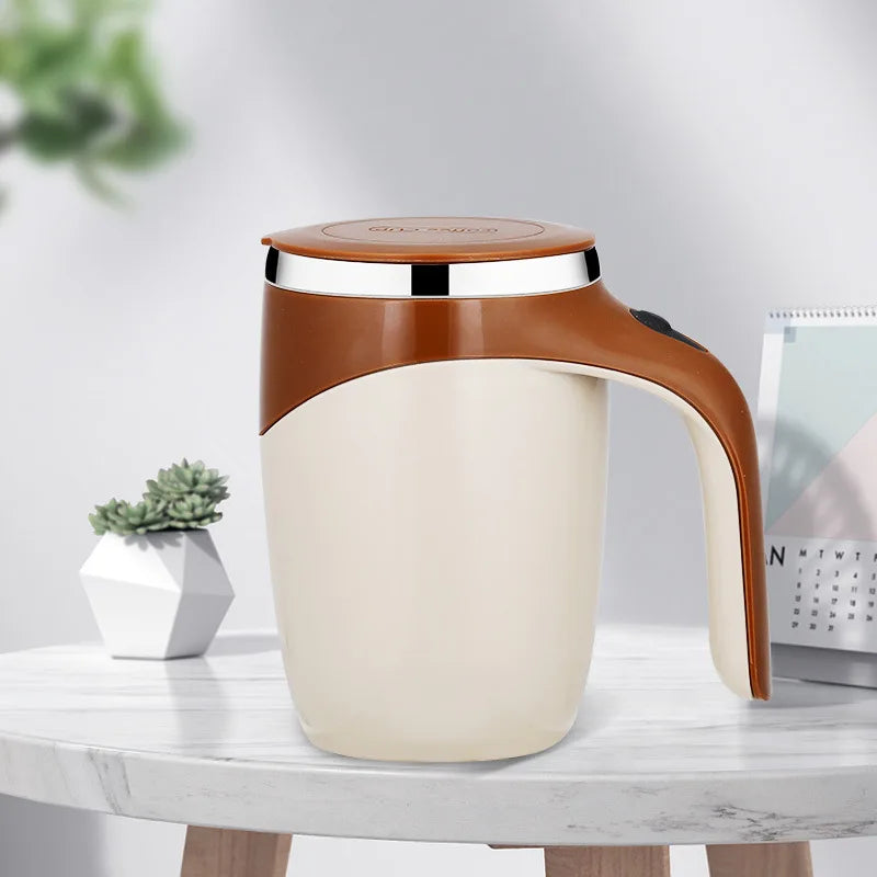 Rechargeable Automatic Stirring Mug – Portable Electric Coffee Cup with Magnetic Stainless Steel Stirrer