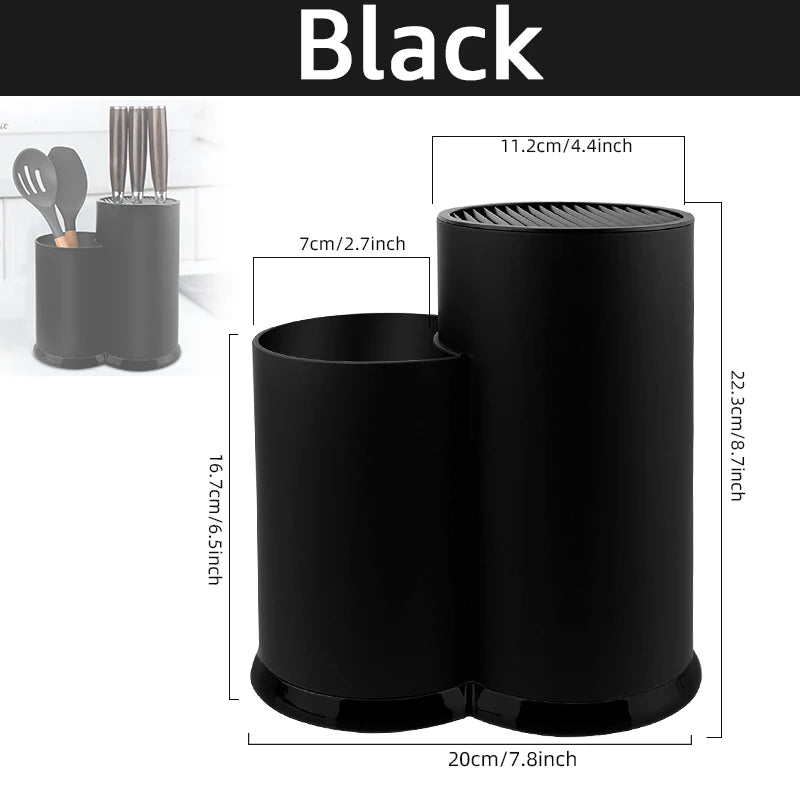 Multi-Function Knife Holder & Utensil Stand – PP Flatware Drainer Kitchen Organizer Rack