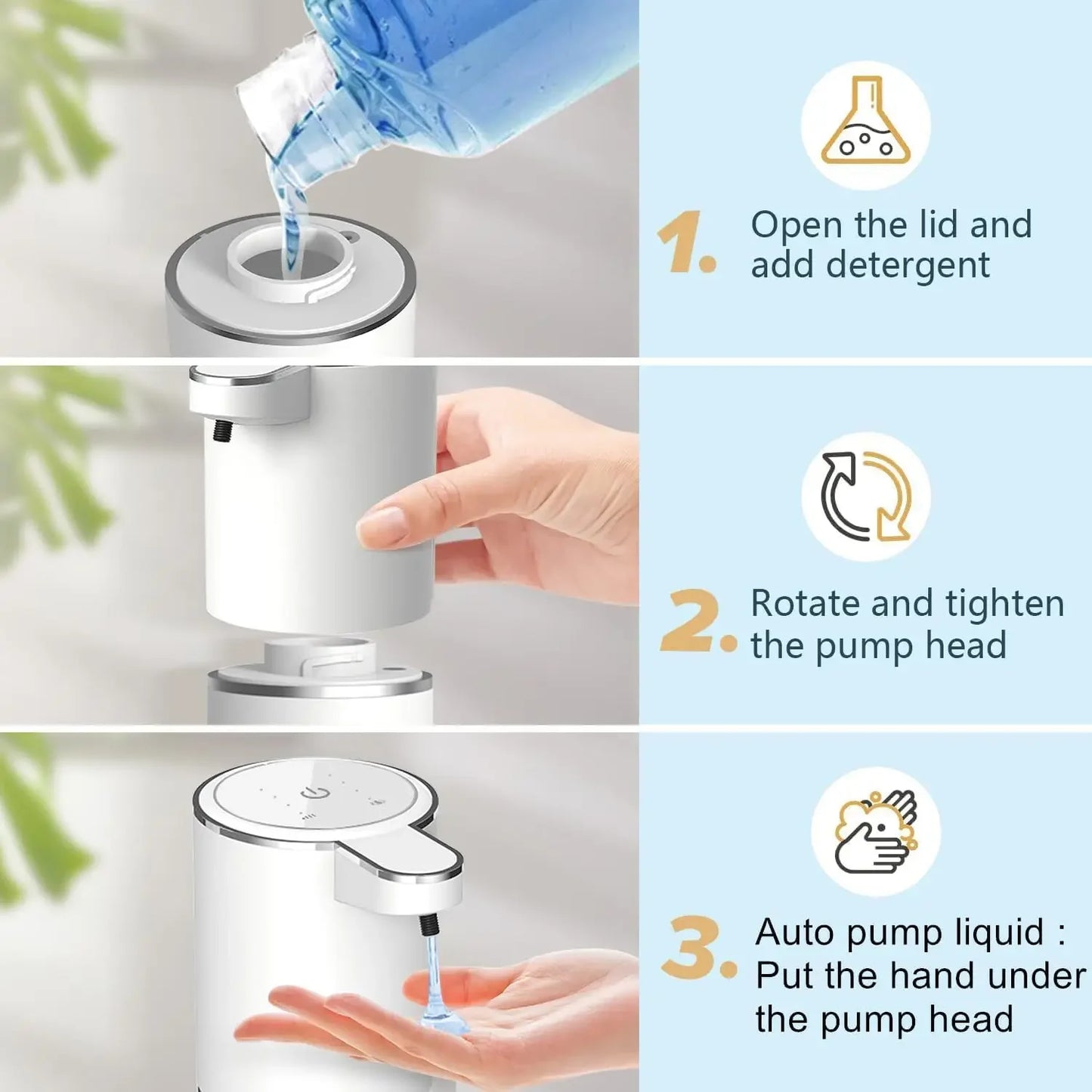 Automatic Touchless Soap Dispenser – USB Rechargeable Electric Foaming Dispenser with Infrared Sensor