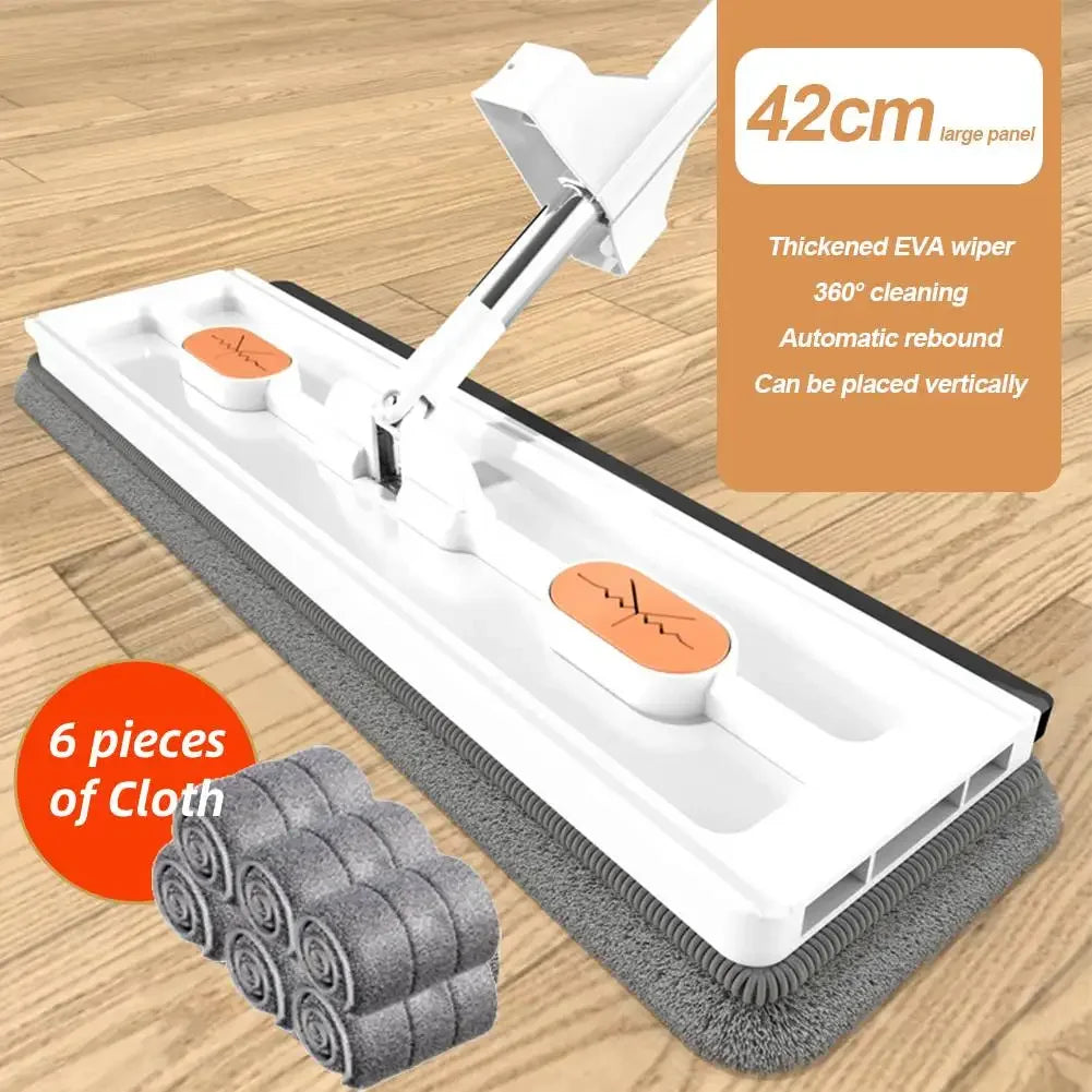 360° Rotating Flat Mop – Self-Cleaning Microfiber Floor Mop with No Hand-Washing Design