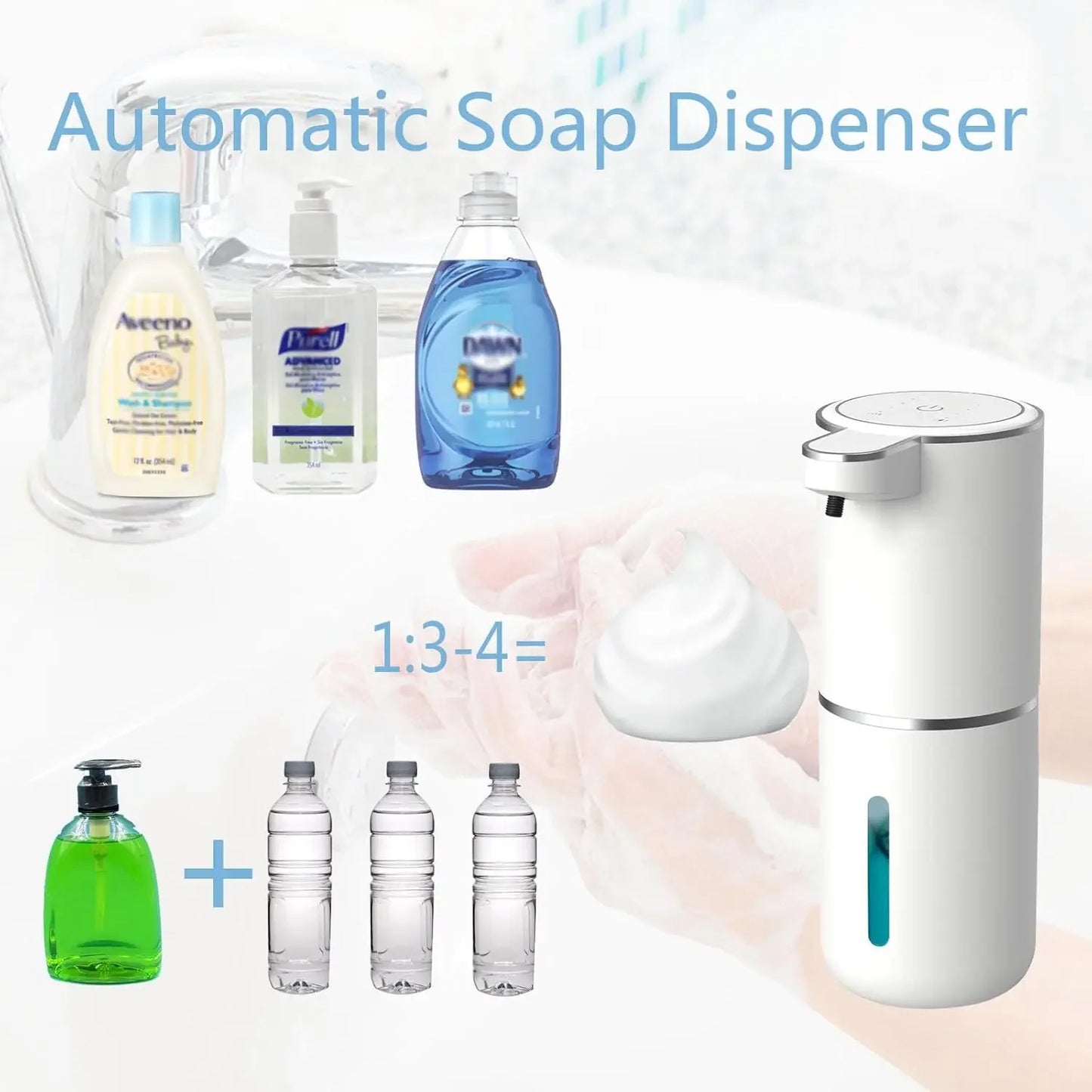 Automatic Touchless Soap Dispenser – USB Rechargeable Electric Foaming Dispenser with Infrared Sensor