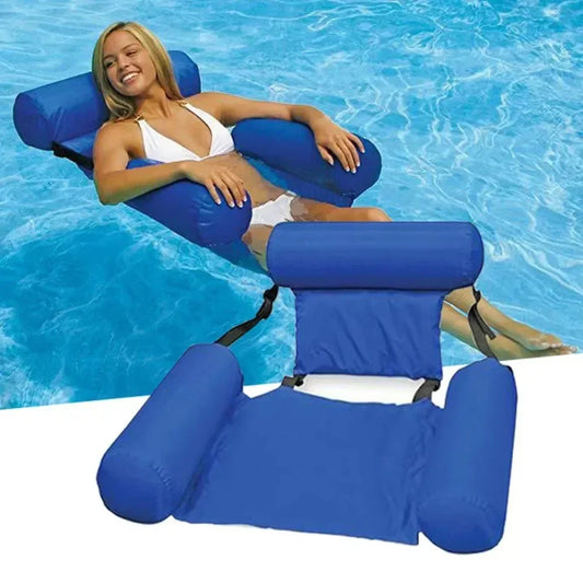 Foldable Floating Water Hammock – Inflatable Pool Lounger Recliner Bed & Swimming Float