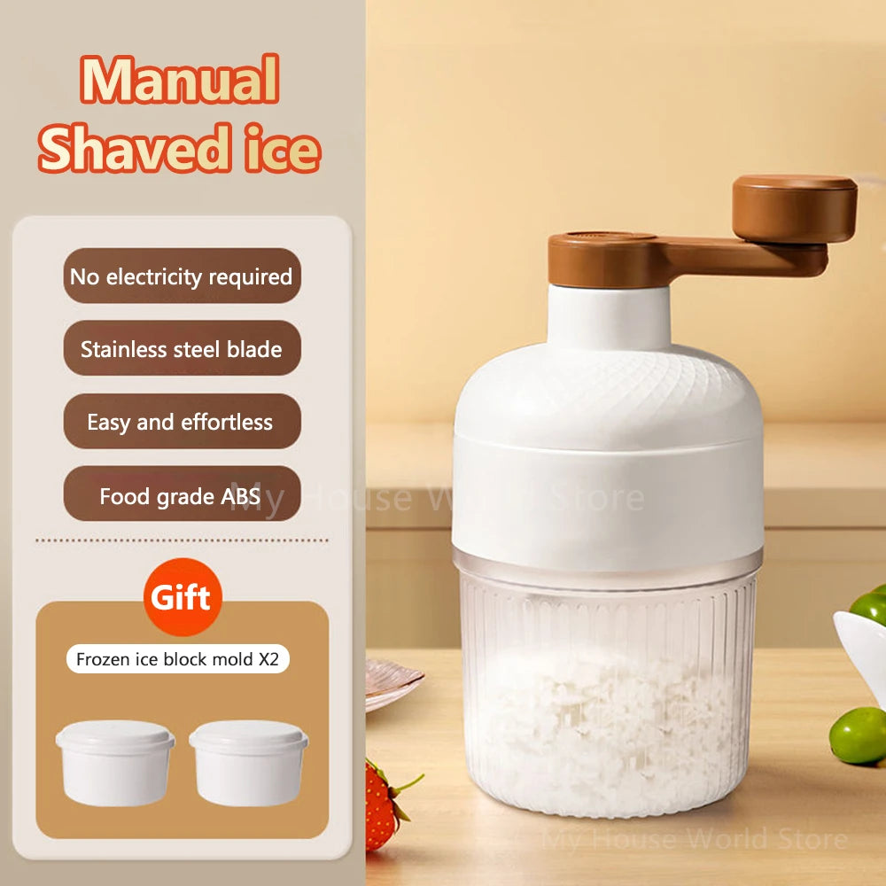 Mini Shaved Ice Machine – Hand-Operated Ice Crusher for Milkshakes & Household Use