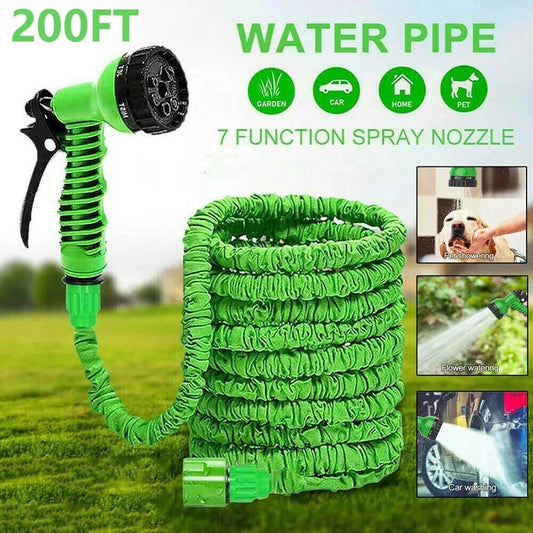 Expandable Magic Garden Hose – High-Pressure Car Wash Hose with 7 Spray Functions