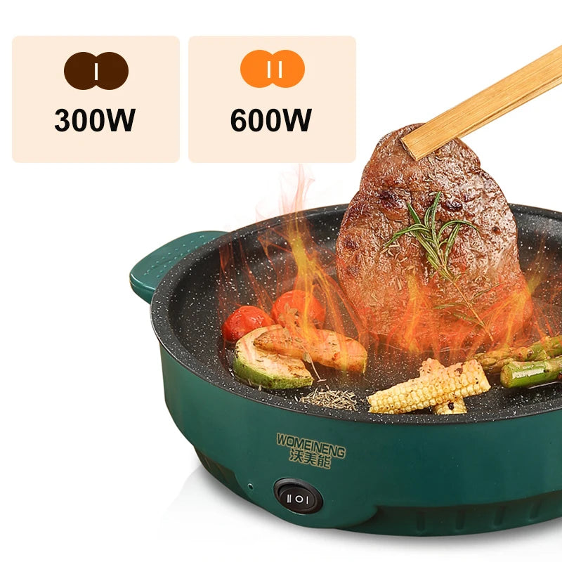 Electric MultiCooker Non-Stick Frying Pan – Electric Grill for Steak, Fish & Omelette