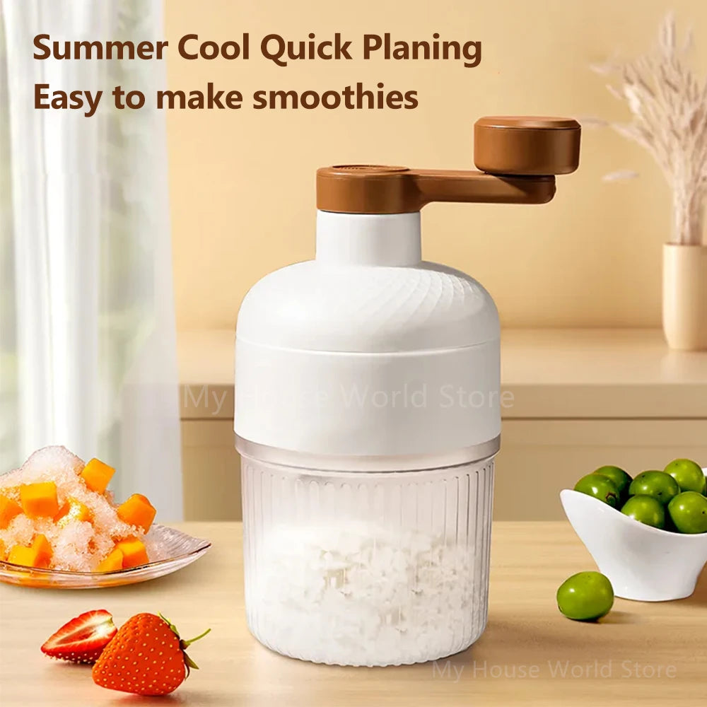Mini Shaved Ice Machine – Hand-Operated Ice Crusher for Milkshakes & Household Use
