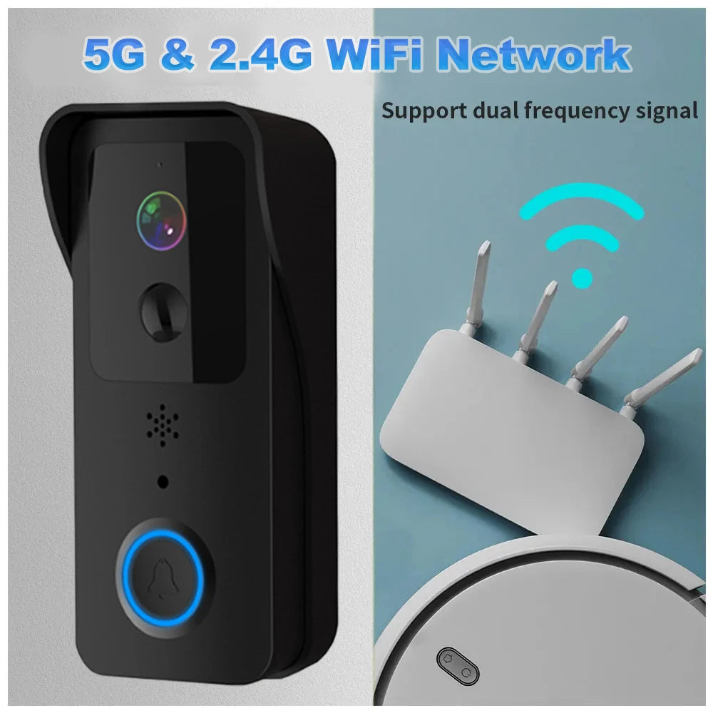 5G/2.4G WiFi Video Doorbell – 1080P Smart Outdoor Wireless Camera with Intercom & Waterproof