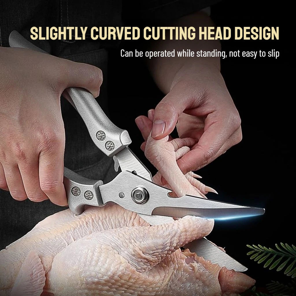 Heavy-Duty Kitchen Scissors – Multifunctional Stainless Steel Food & Poultry Cutter, Dishwasher Safe