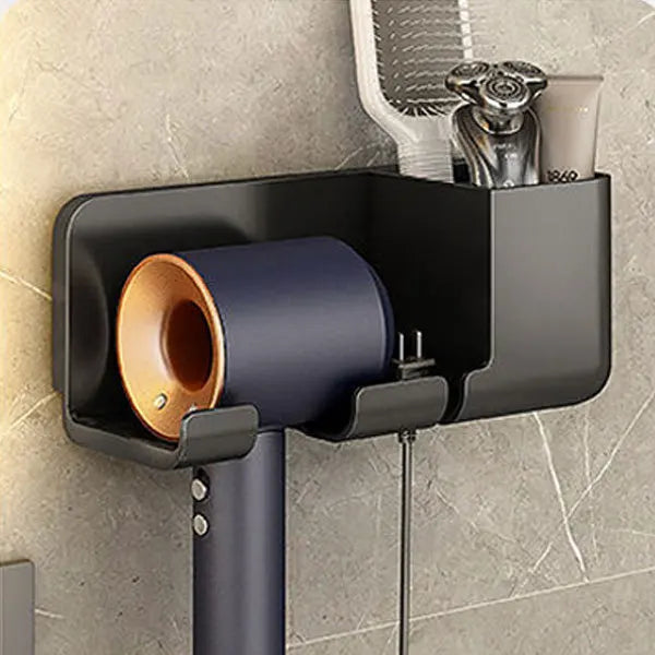 Wall-Mounted Hair Dryer Holder – Multi-Functional Bathroom & Kitchen Storage Rack