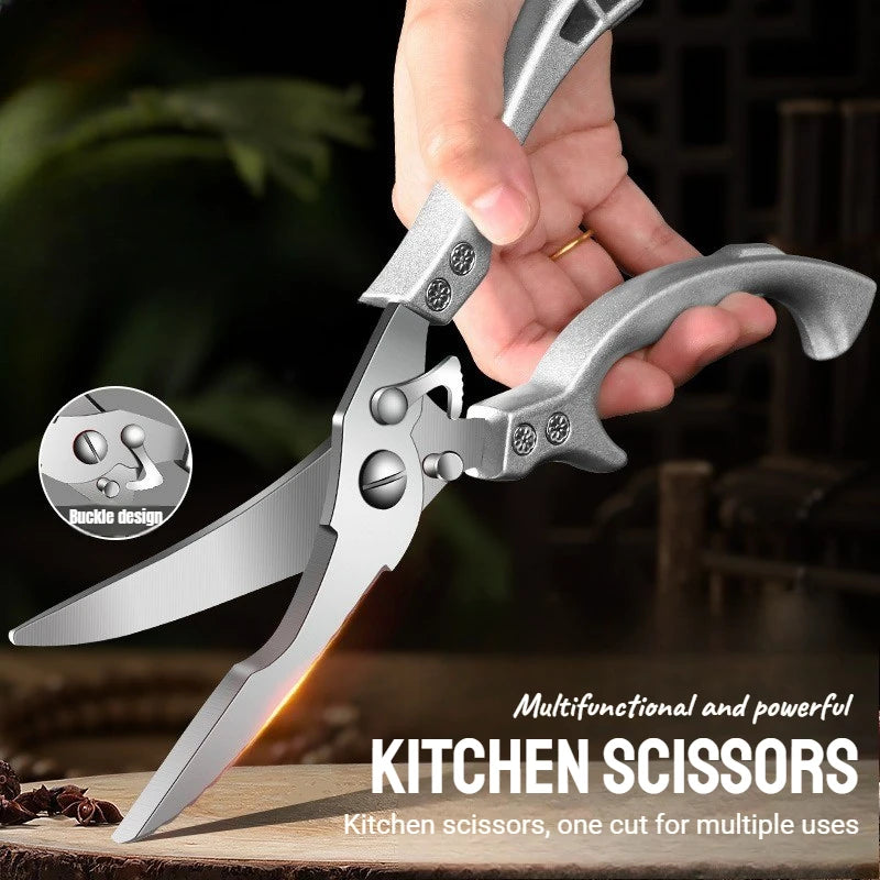 Heavy-Duty Kitchen Scissors – Multifunctional Stainless Steel Food & Poultry Cutter, Dishwasher Safe