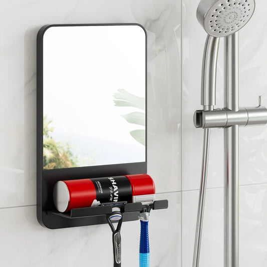 TAILI Fogless Shower Mirror for Shaving – Fog-Free Bathroom Mirror with Razor Holder, Suction Mount, Rust-Proof & Removable