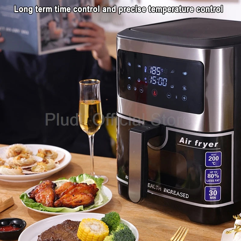 1400W Smart Air Fryer Oven – 6L Large Capacity 360° Hot Air Cooker with Transparent Window