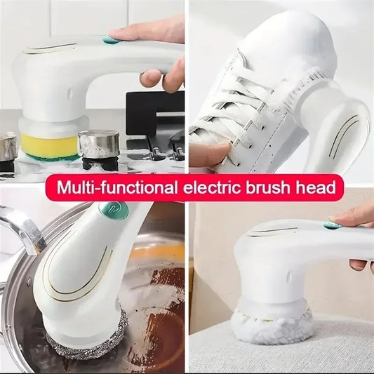 5-in-1 Multifunctional Electric Cleaning Brush – Bathroom & Kitchen Washing Tool