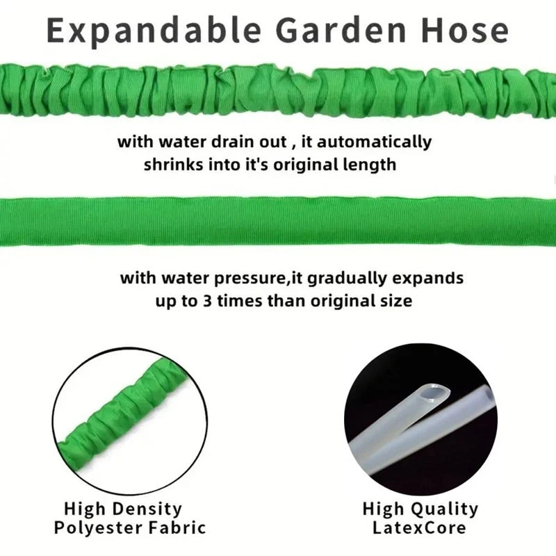 Expandable Magic Garden Hose – High-Pressure Car Wash Hose with 7 Spray Functions