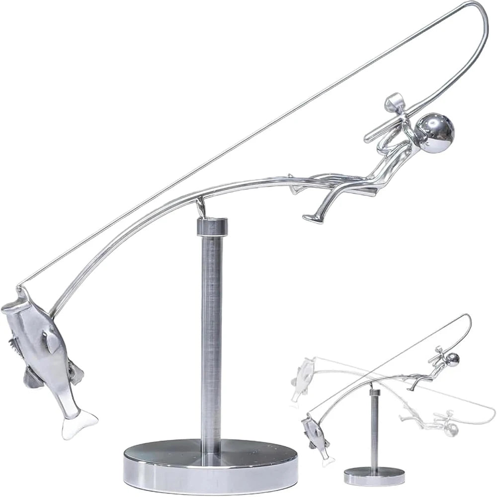 The Fisherman Balancing Sculpture – Kinetic Desk Art for Home & Office Decoration