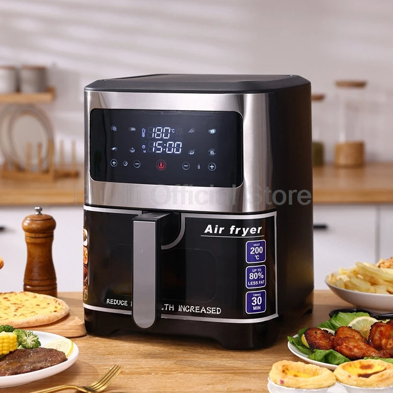 1400W Smart Air Fryer Oven – 6L Large Capacity 360° Hot Air Cooker with Transparent Window