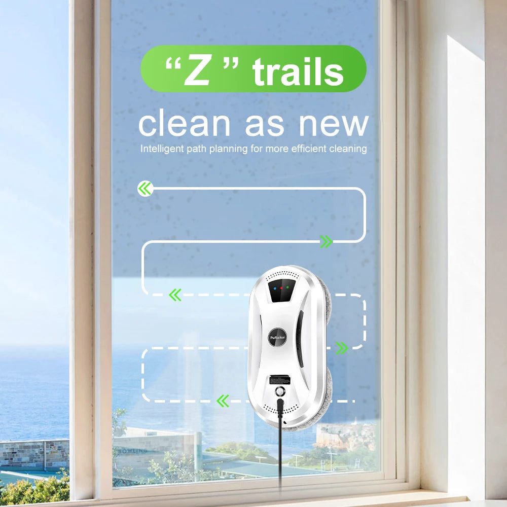 PuRuiKai Ultra-Thin Window Cleaning Robot – Electric Glass Cleaner with Remote Control for Home