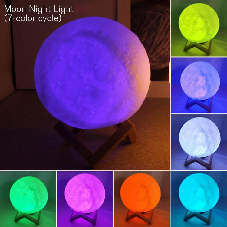 LED Moon & Galaxy Night Light – Book Light for Kids Bedroom Decoration & Gift