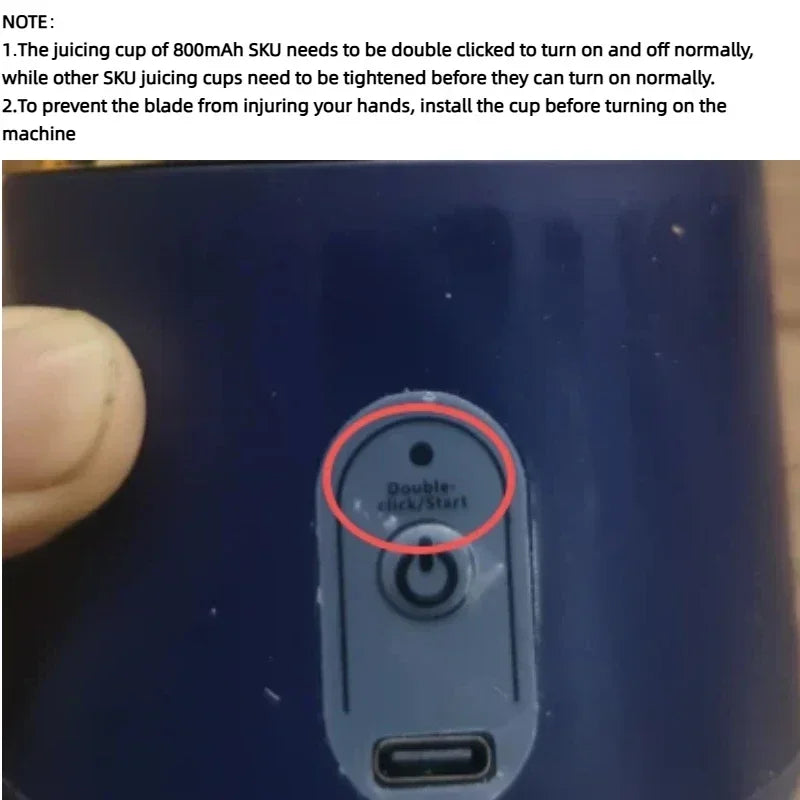 Portable Rechargeable Juice Blender Cup – Mini Juice Extractor for Home & Outdoor