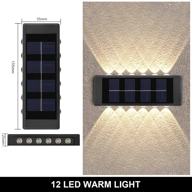 Solar Wall Lamp – Outdoor Waterproof Warm Light for Balcony, Yard & Garden Exterior Decoration