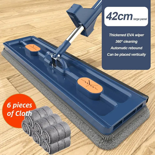 360° Rotating Flat Mop – Self-Cleaning Microfiber Floor Mop with No Hand-Washing Design