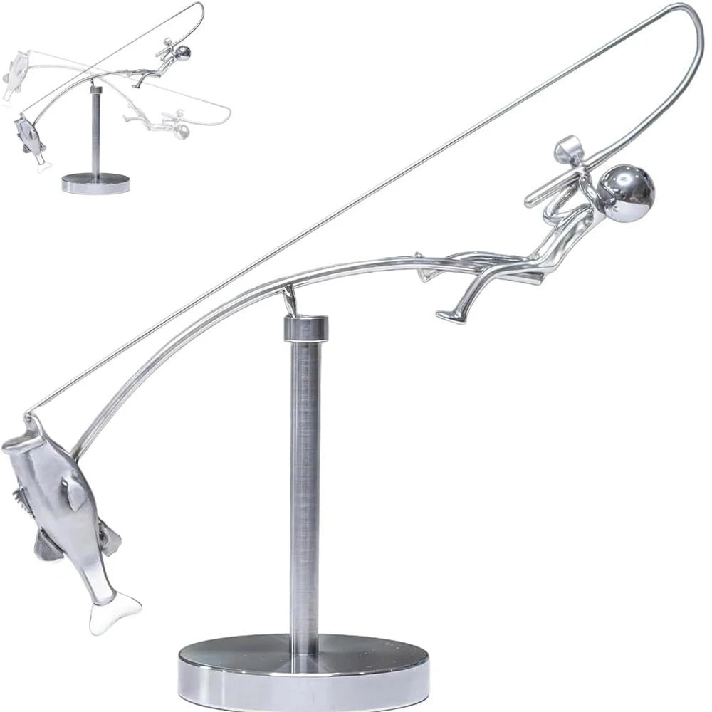 The Fisherman Balancing Sculpture – Kinetic Desk Art for Home & Office Decoration