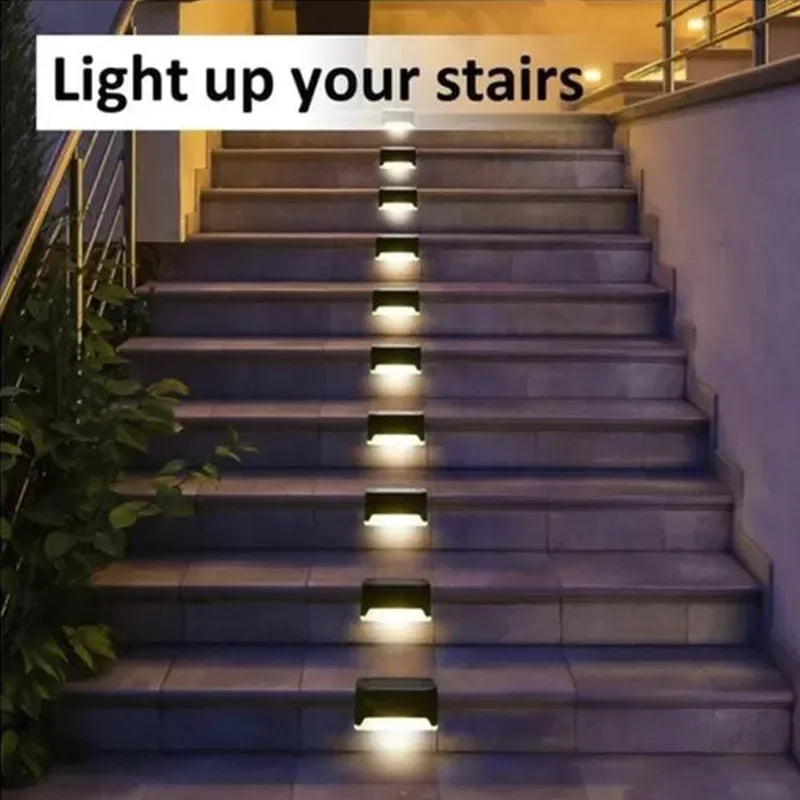 Warm White LED Solar Step Lamp – Waterproof Outdoor Garden & Stair Light for Patio & Balcony